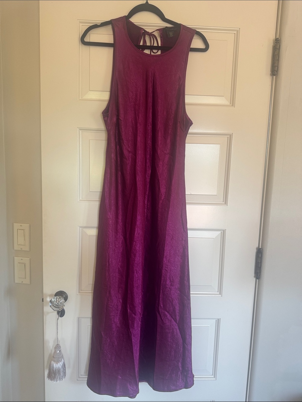 House of Harlow 1960 Sleeveless Fuchsia Maxi Dress with Back Tie